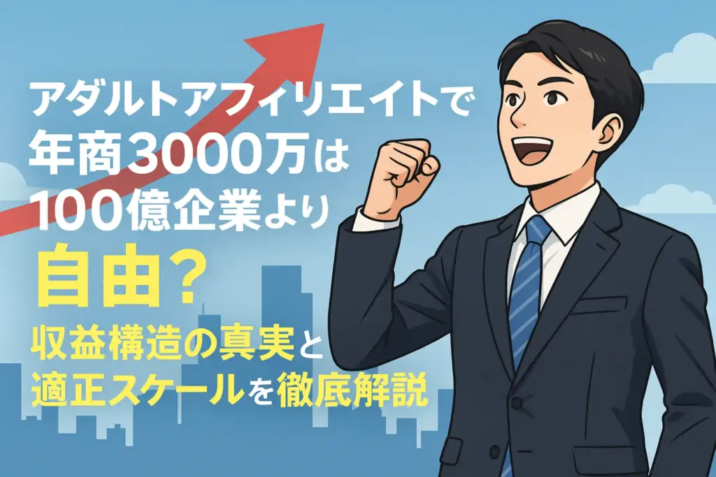 アダルトアフィリエイトで年商3000万は100億企業より自由？収益構造の真実と適正スケールを徹底解説
