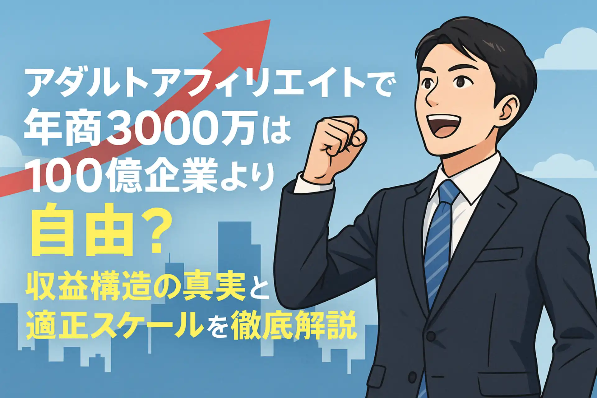 アダルトアフィリエイトで年商3000万は100億企業より自由？収益構造の真実と適正スケールを徹底解説