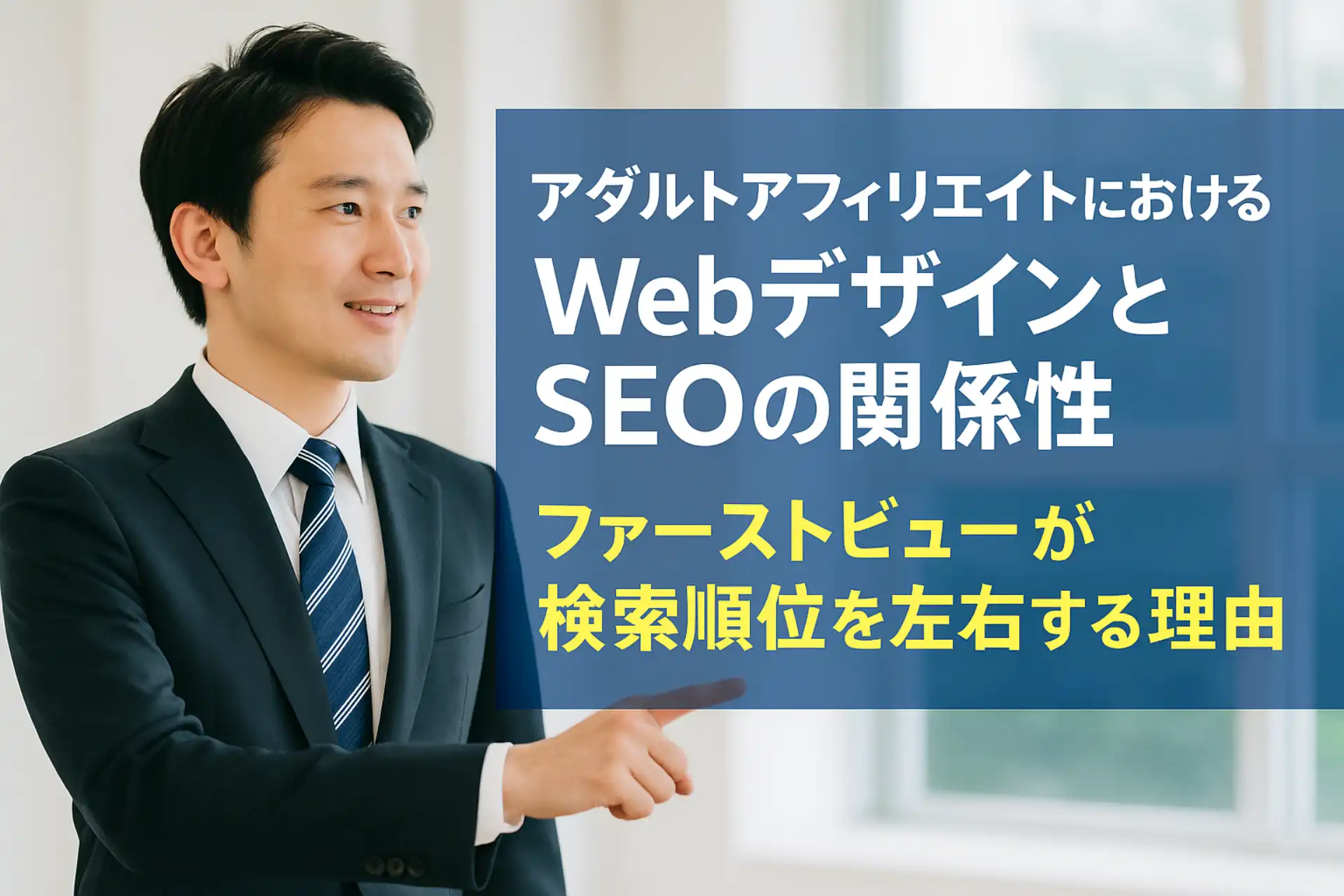 アダルトアフィリエイトにおけるWebデザインとSEOの関係性｜ファーストビューが検索順位を左右する理由