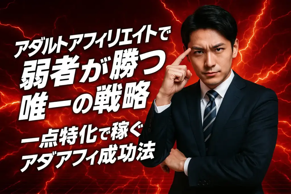 アダルトアフィリエイトで弱者が勝つ唯一の戦略|一点特化で稼ぐアダアフィ成功法