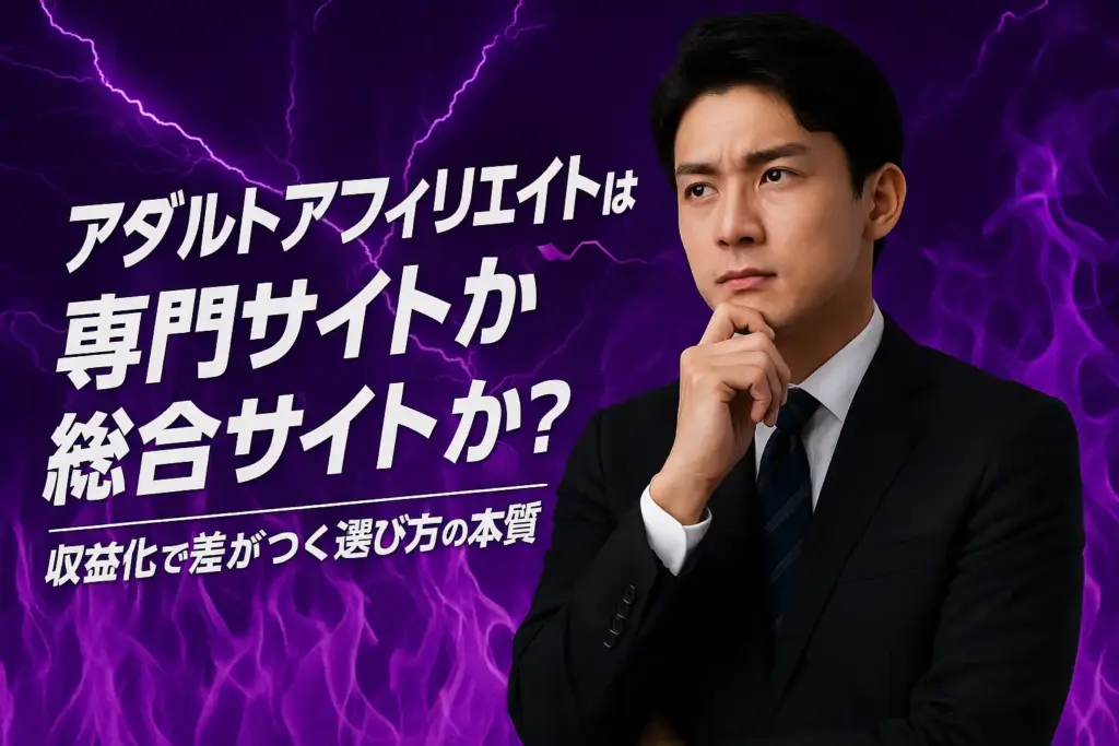 アダルトアフィリエイトは専門サイトか総合サイトか？収益化で差がつく選び方の本質