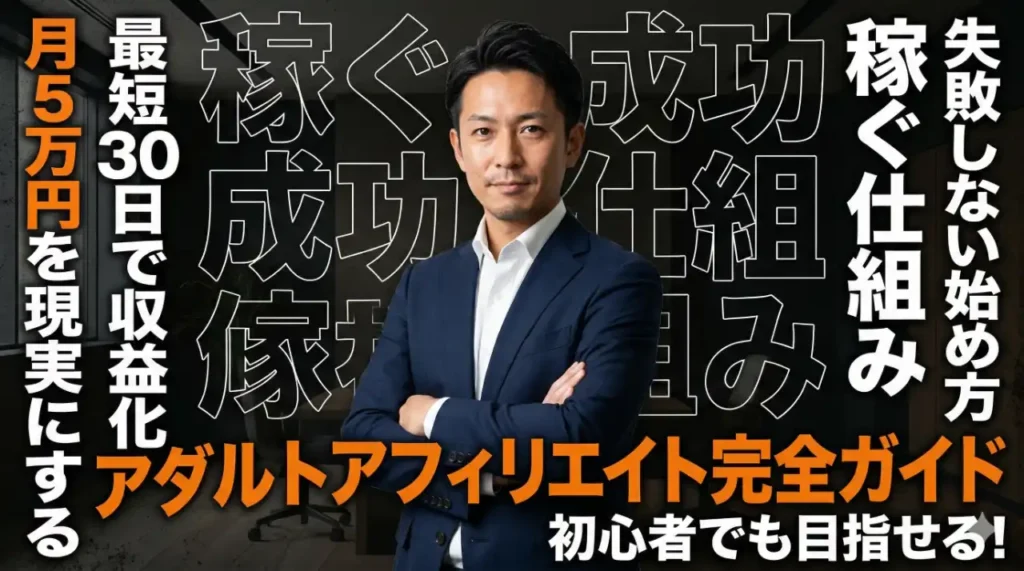 初心者でも最短30日で収益化を目指せるアダルトアフィリエイト完全ガイド|月5万円を現実にする失敗しない始め方と稼ぐ仕組み